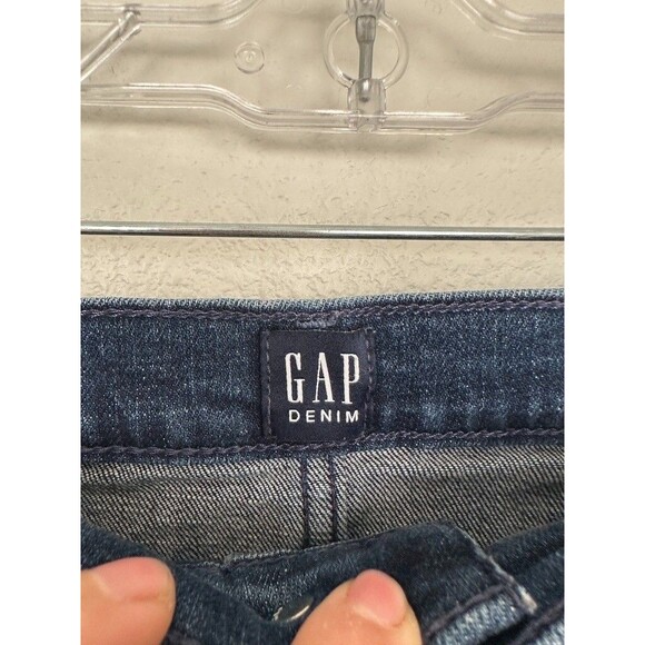 GAP High Rise Wide Leg Button Fly Indigo Blue Jeans Cotton Women's 28T 28 Tall - Picture 4 of 9